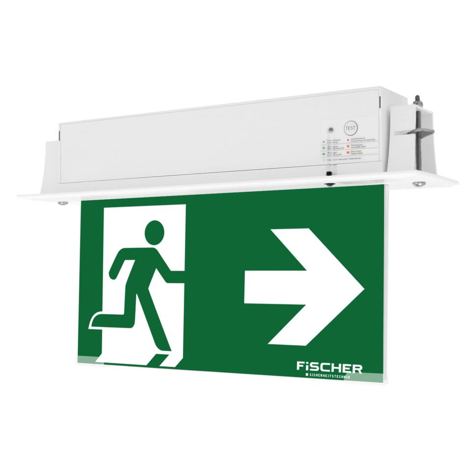 FiSCHER Einbaurahmen, für S1-Rettungsleuchten, weiß, Kunststoff, 344x85x61mm