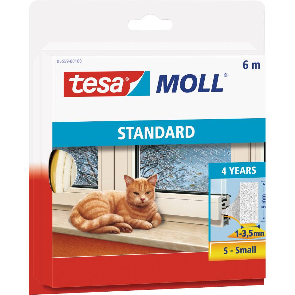 tesamoll® STANDARD I-Profil Schaumstoffdichtung, weiß, Polyethylen, 9x4mmx6m