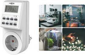 ANSMANN Digitale Wochen-Zeitschaltuhr AES6, weiß, mit LCD Display, 125x85x60mm
