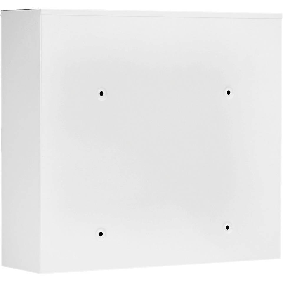 Briefkasten Kompakt, weiß, Stahl, pulverbeschichtet, 2 Schlüssel, 380x340x148mm