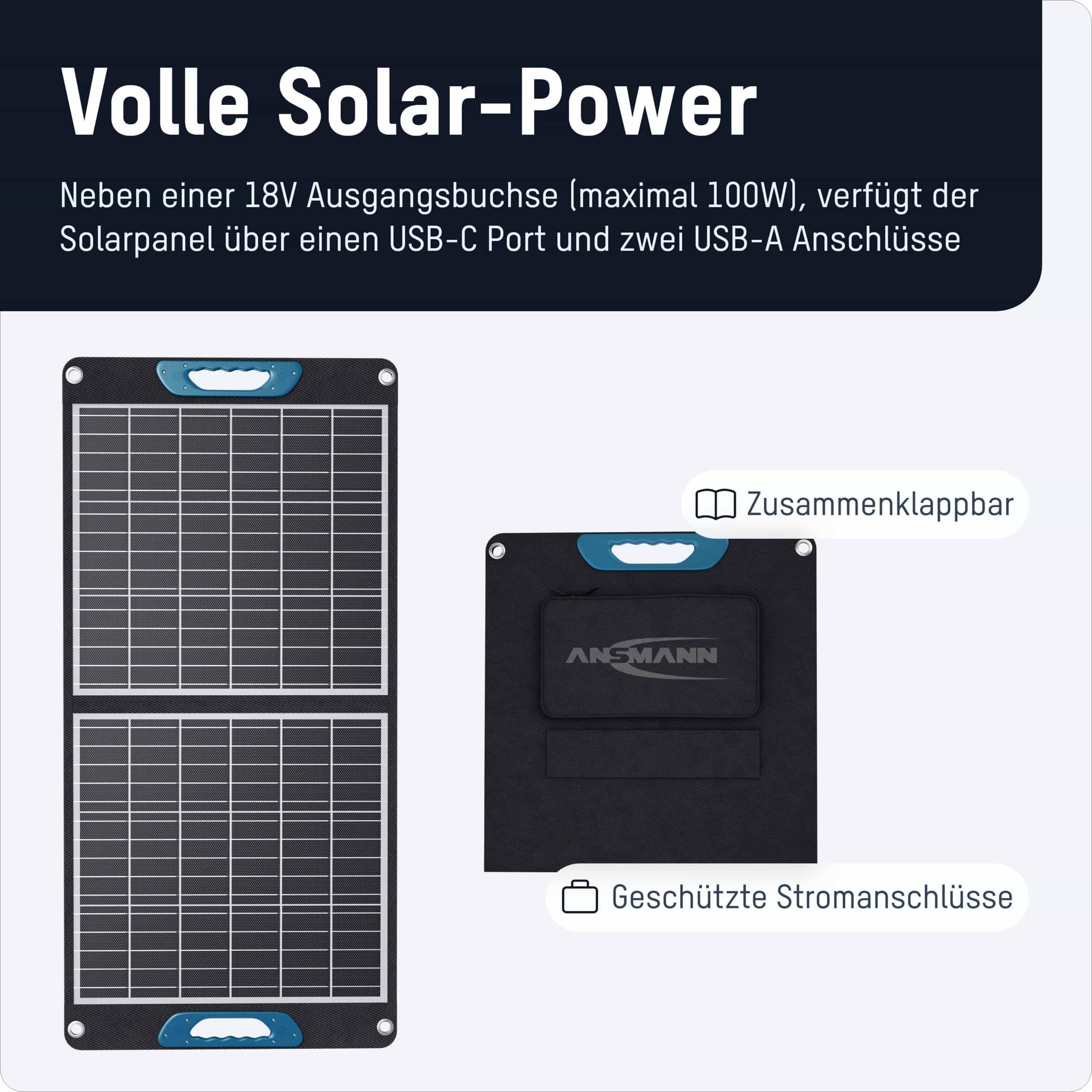ANSMANN Solarpanel 100W