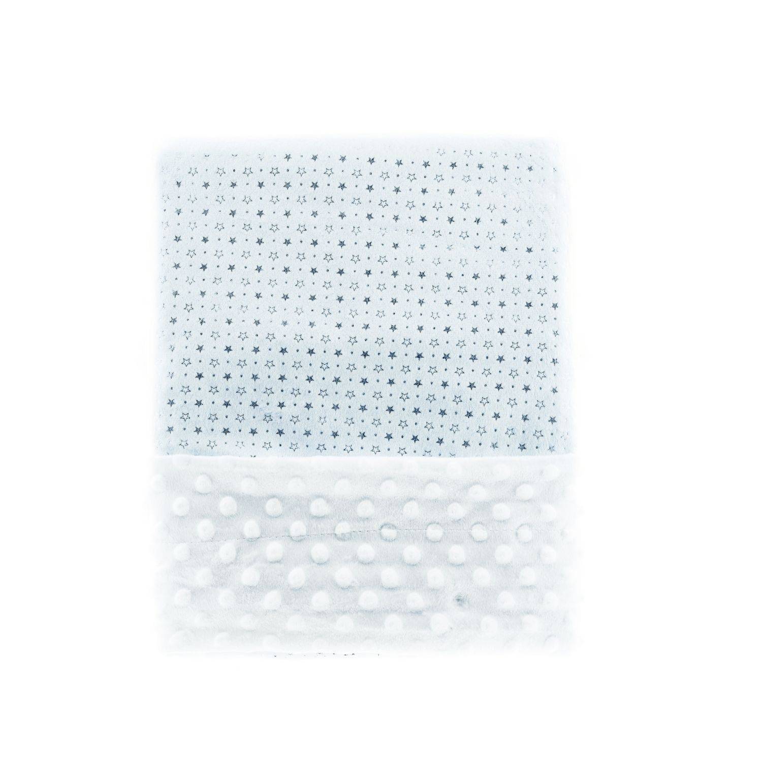 Almina Babydecken-Set mit Bärenkissen Zweilagige Babydecke aus Polyester Sternenmuster 100x80 cm Blau