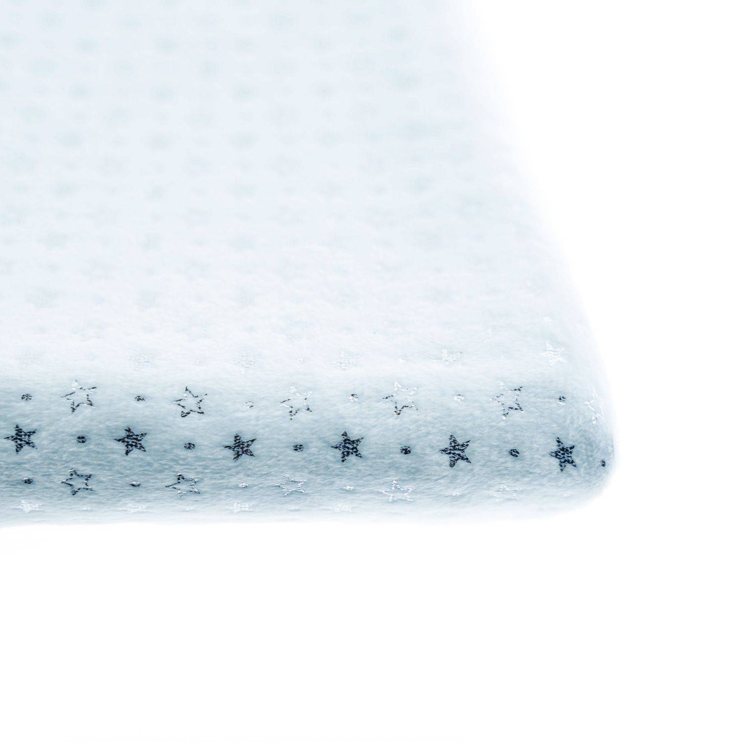 Almina Babydecken-Set mit Bärenkissen Zweilagige Babydecke aus Polyester Sternenmuster 100x80 cm Blau