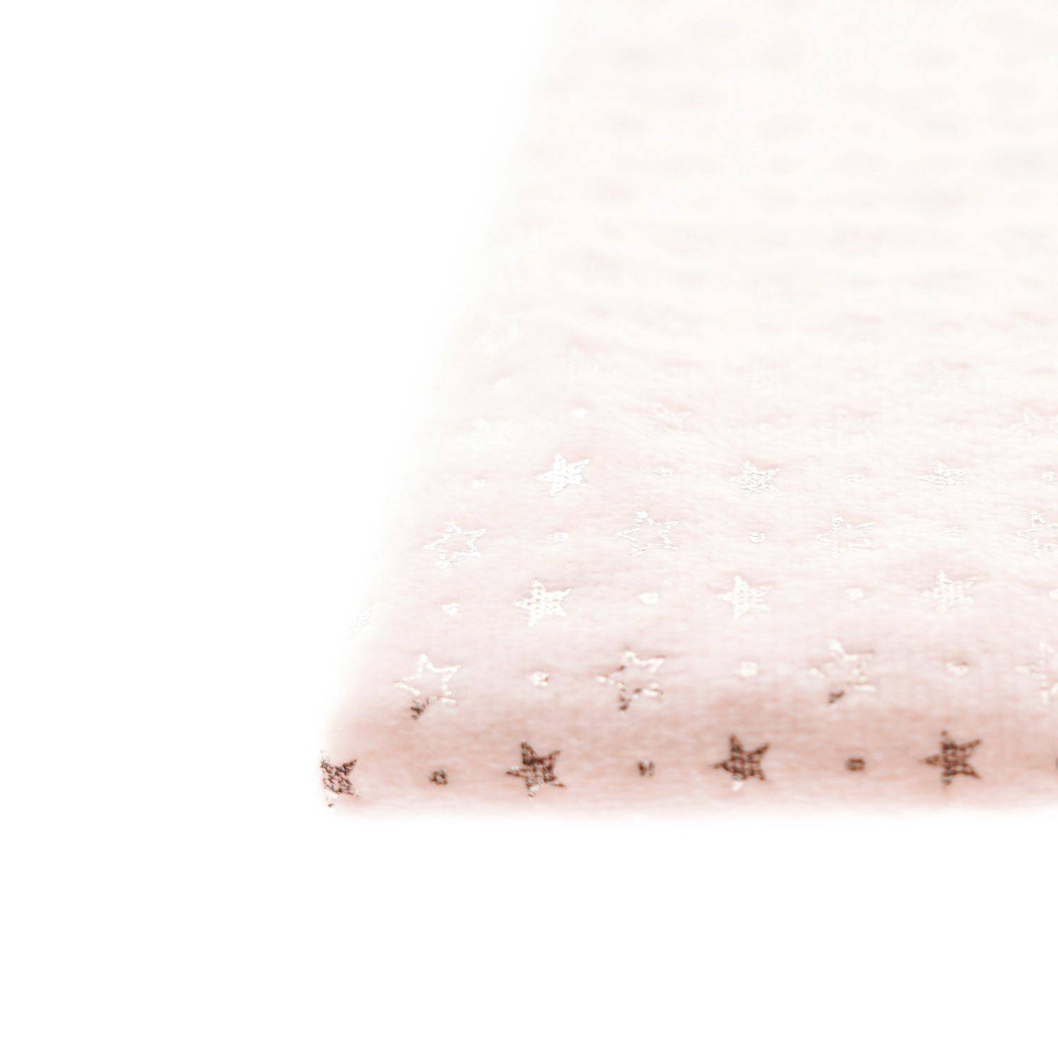 Almina Babydecken-Set mit Bärenkissen Zweilagige Babydecke aus Polyester Sternenmuster 100x80 cm Rosa