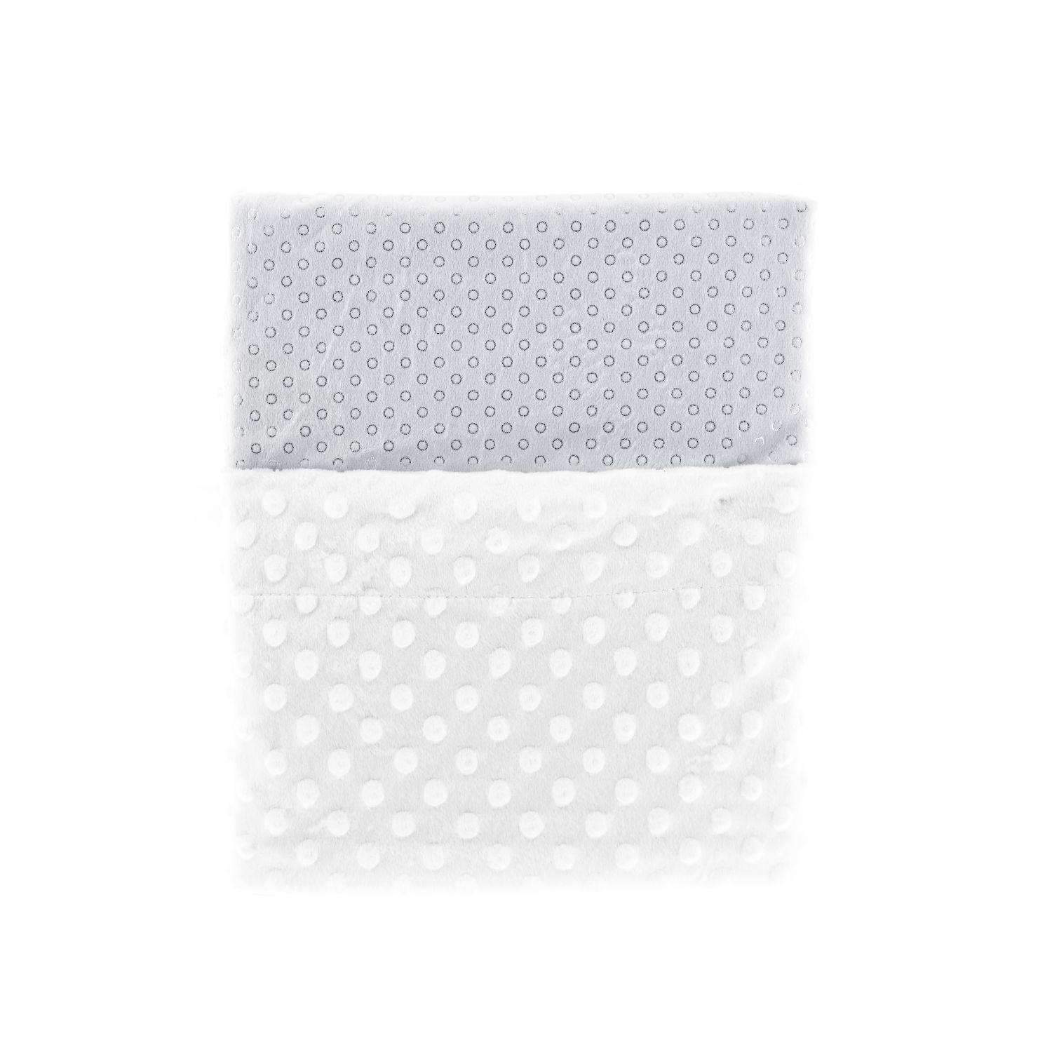 Almina Babydecken-Set mit Herzkissen Zweilagige Babydecke aus Polyester Kreismuster 100x80 cm Grau