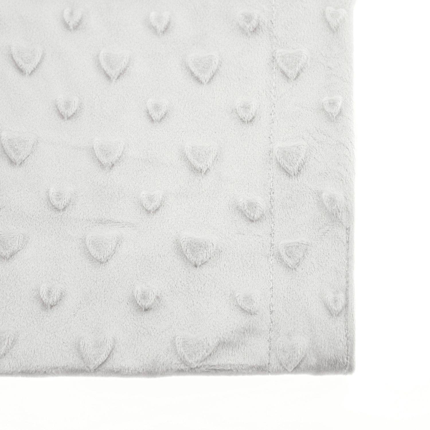 Babydecke Doppellagig 75cm x 100cm mit Babybär und Herz Grau Motiv 2