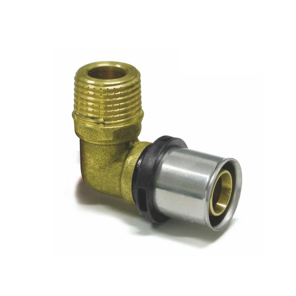 Sanpro Pressfitting 90° Winkel - Bogen + Außengewinde, Größe 20x2 - Gewinde 3/4"