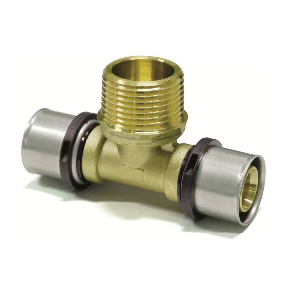 Sanpro Pressfitting T-Stück Außengewinde TH Kontur, Größe 32x3 - Gewinde 3/4"