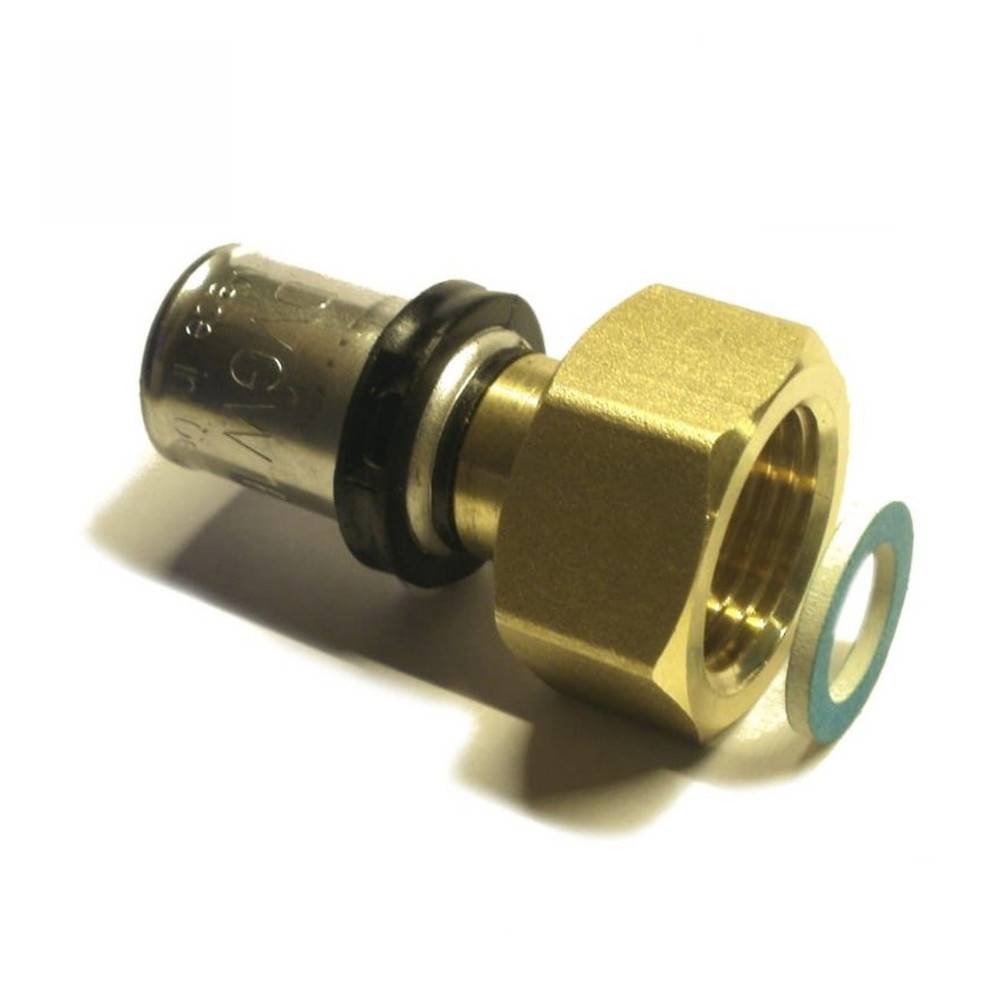 Sanpro THPRESS Pressfitting Verschraubung mit IG Überwurfmutter, Größe 16x2 - Gewinde 3/4"