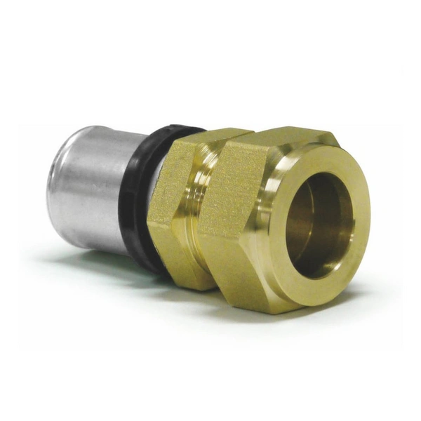 Sanpro Pressfitting Übergang Kupferrohr - Klemmverschraubung, Größe 16x2 - Abgang 15 mm Sanpro Pressfitting Übergang Kupferrohr - Klemmverschraubung, Größe 16x2 - Abgang 15 mm