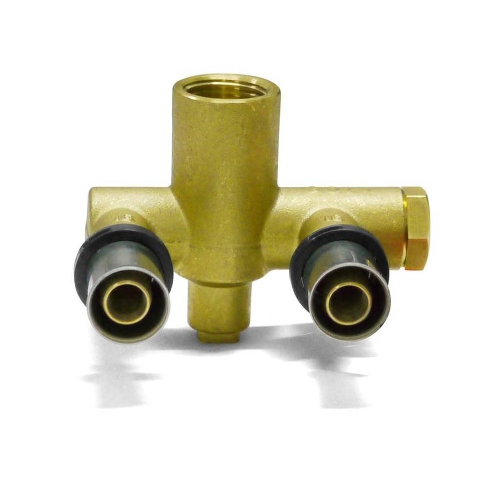 Sanpro Pressfitting Doppel Wandwinkel U-Form, Größe 16x2, Gewinde 1/2''