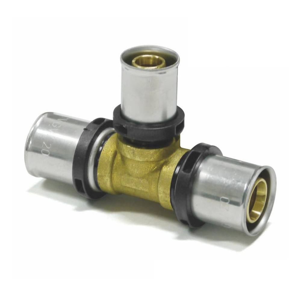 Sanpro THPRESS Pressfitting T-Stück Mittelabgang reduziert, Größe 20x2 - Abgang 16x2 - 20x2