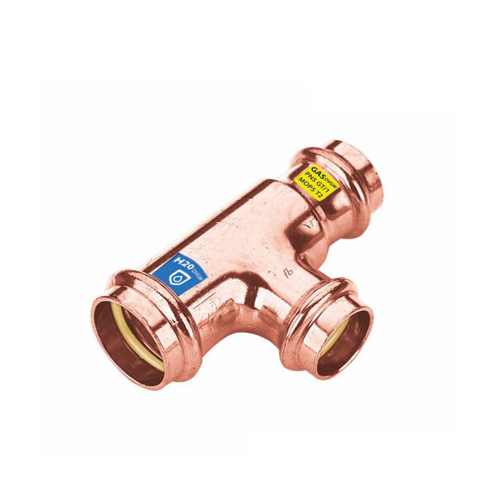 Sanpro Pressfitting T-Stück Abgänge reduziert, Größe V 15 - Abgang V 15 - V 12