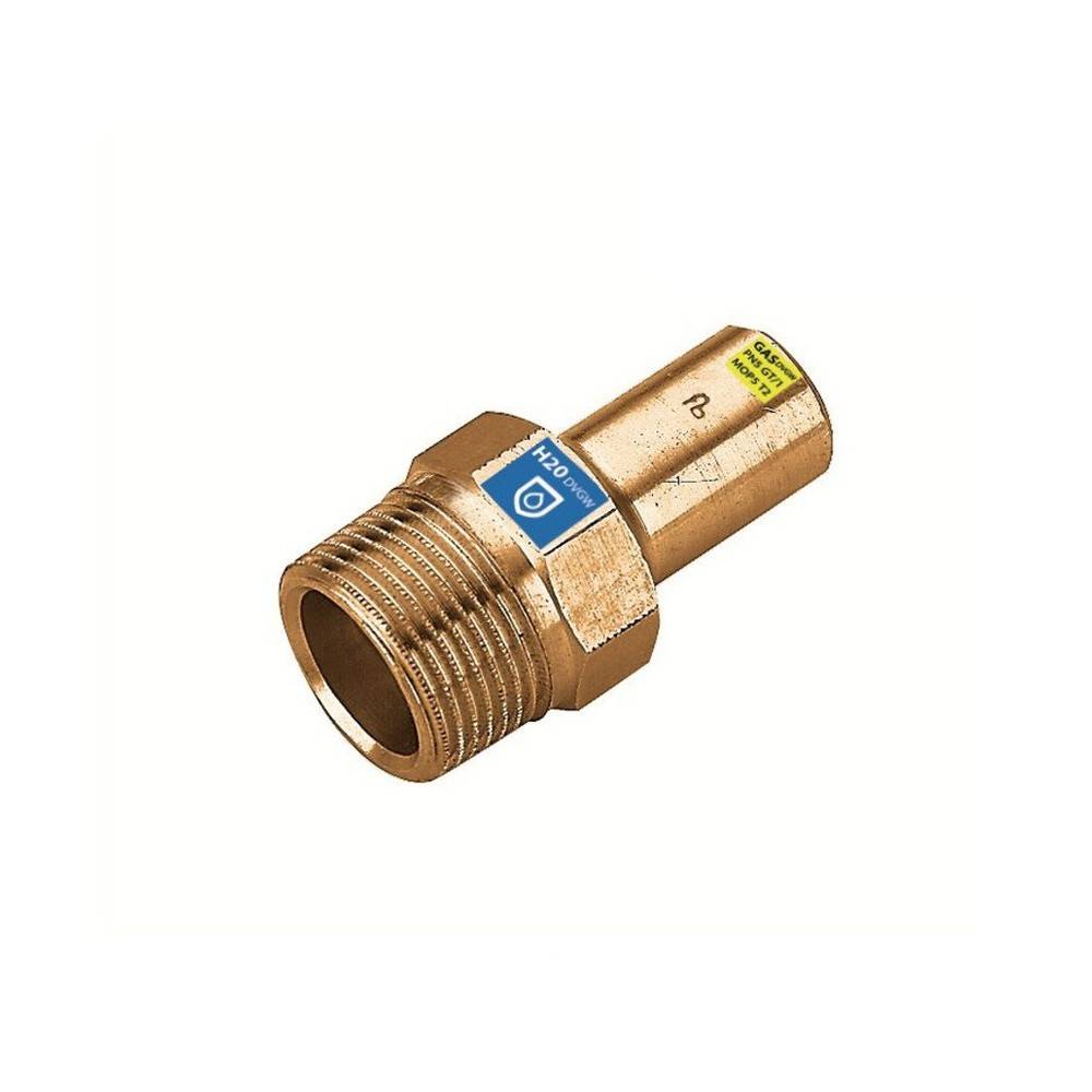 Ein Messingwasserdurchflusssensor mit Gewindelöchern, gekennzeichnet durch einen blauen Aufkleber, der die Durchflussrichtung anzeigt.