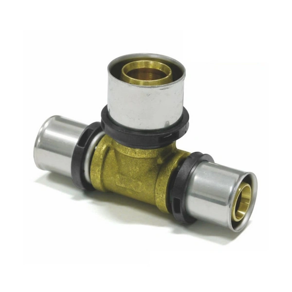 Sanpro THPRESS Pressfitting T-Stück Mittelabgang erweitert, Größe 16x2 - Abgang 20x2 - 16x2 Sanpro THPRESS Pressfitting T-Stück Mittelabgang erweitert, Größe 16x2 - Abgang 20x2 - 16x2
