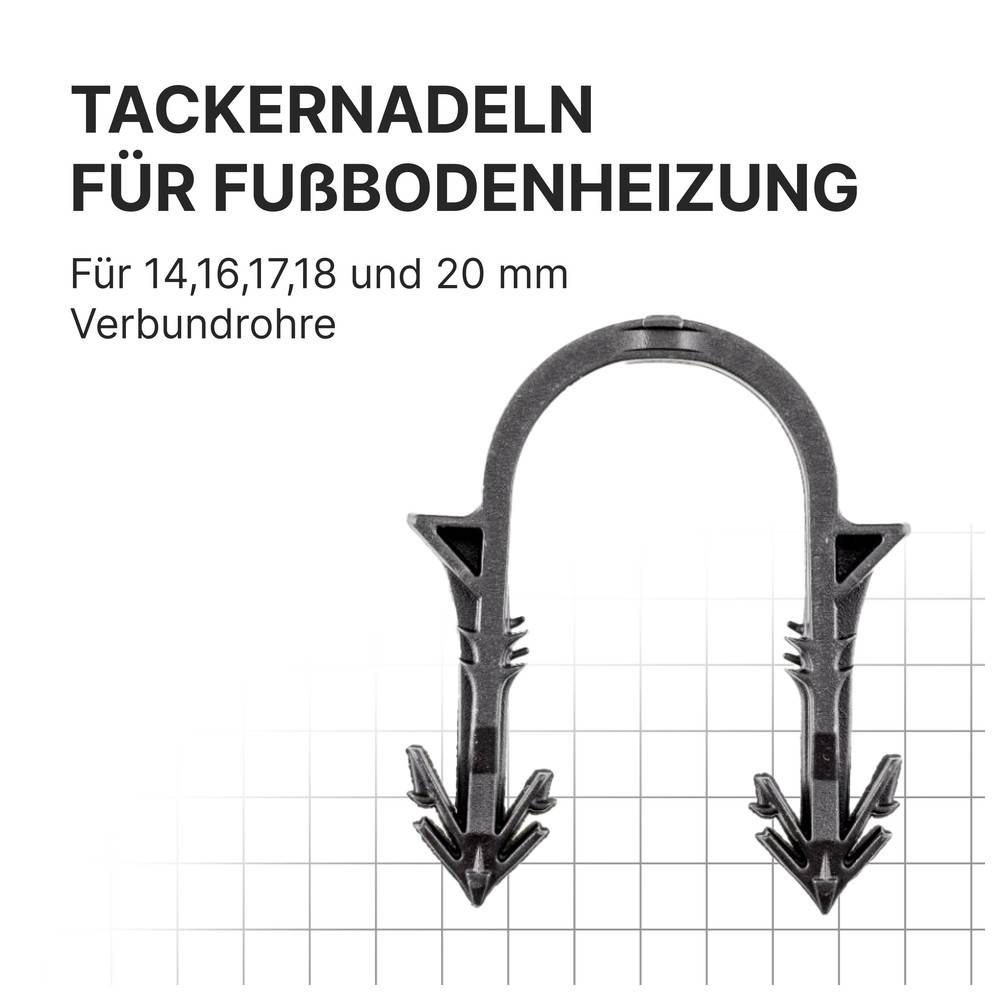 Sanpro Tackernadeln, Heizrohrhalter für Fußbodenheizung, Anzahl 1.000 Stück
