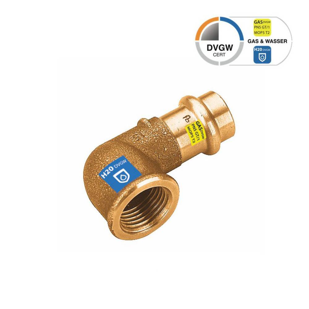 Sanpro Pressfitting 90° Winkel - Bogen mit Innengewinde, Größe V 28 - 3/4"