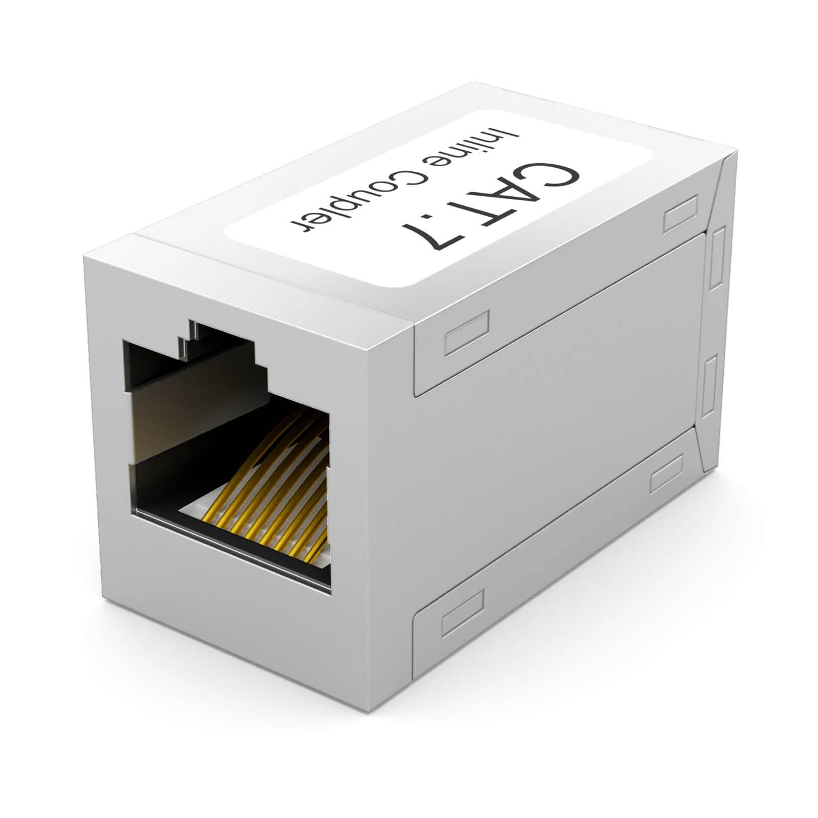 hb-digital Kabel Verbinder CAT 7 Patchkabelkupplung RJ45 Netzwerkkabel Adapter Indoor verchromt