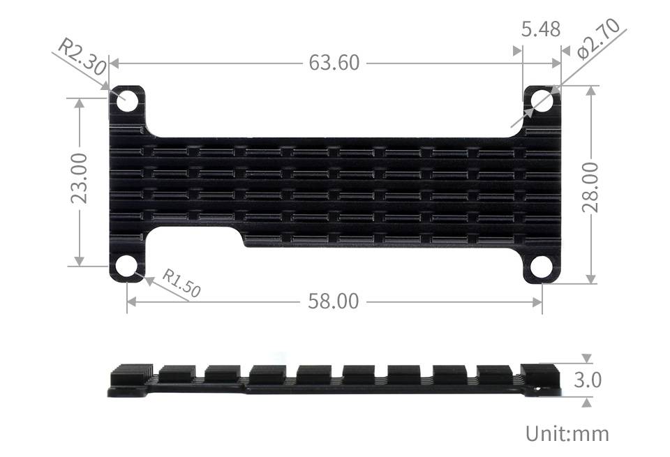 WaveShare Dedicated Aluminum Heatsink for Raspberry Pi Zero / Zero 2 W