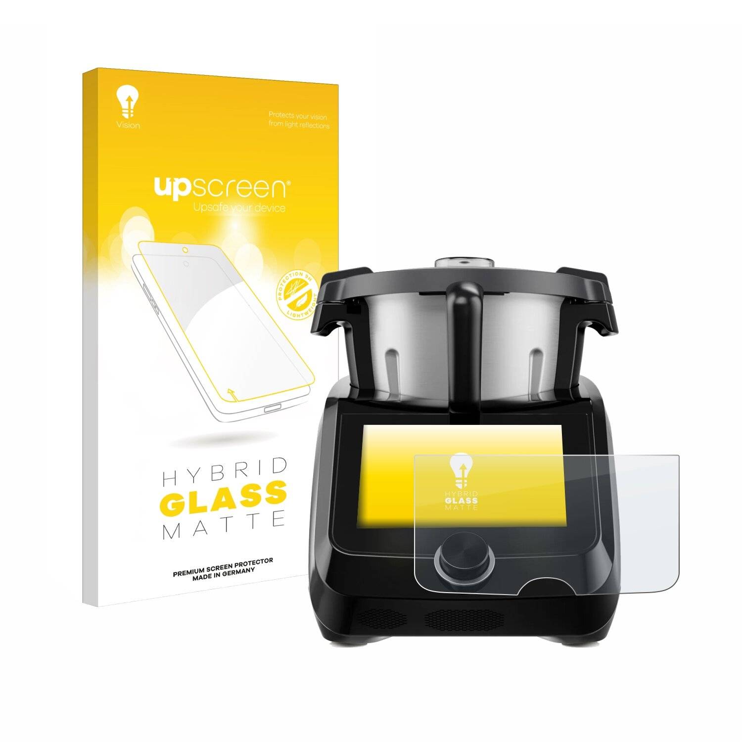 upscreen Hybrid Glas Matt Panzer-Folie für SilverCrest Monsieur Cuisine Smart BLACK