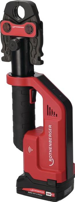 „Rot-schwarzer Griff eines Akkuschraubers mit ergonomischem Griff.