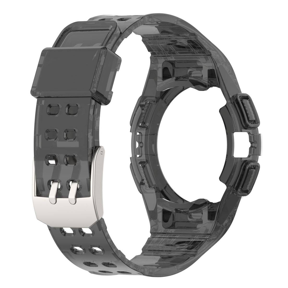 Für Samsung Galaxy Watch 6 44mm Armband mit Gehäuse Schutz Schwarz