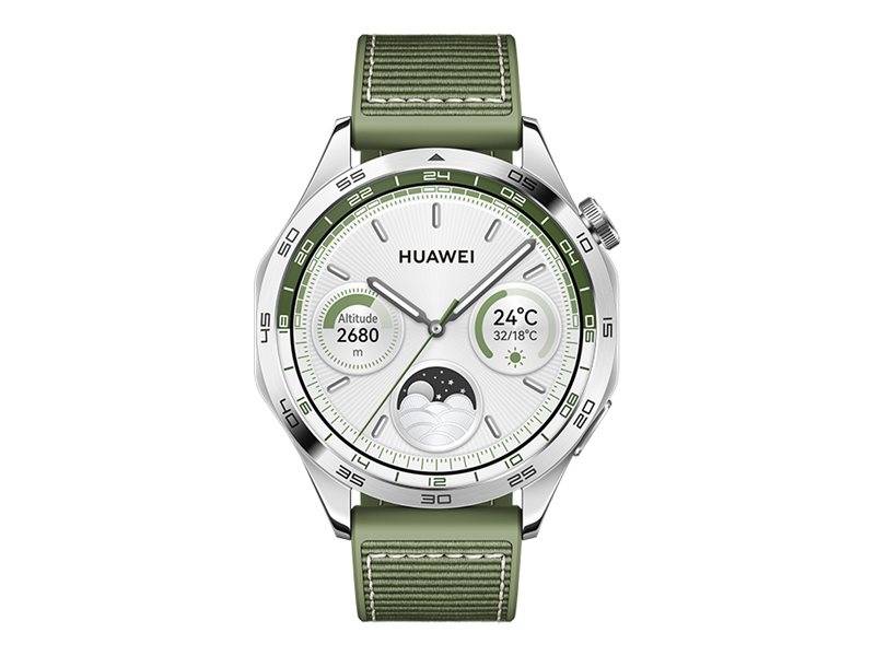 Huawei Watch GT 4 - 46 mm - Edelstahl - intelligente Uhr mit Riemen - Verbundmaterial - Handgelenkgröße: 140-210 mm - An
