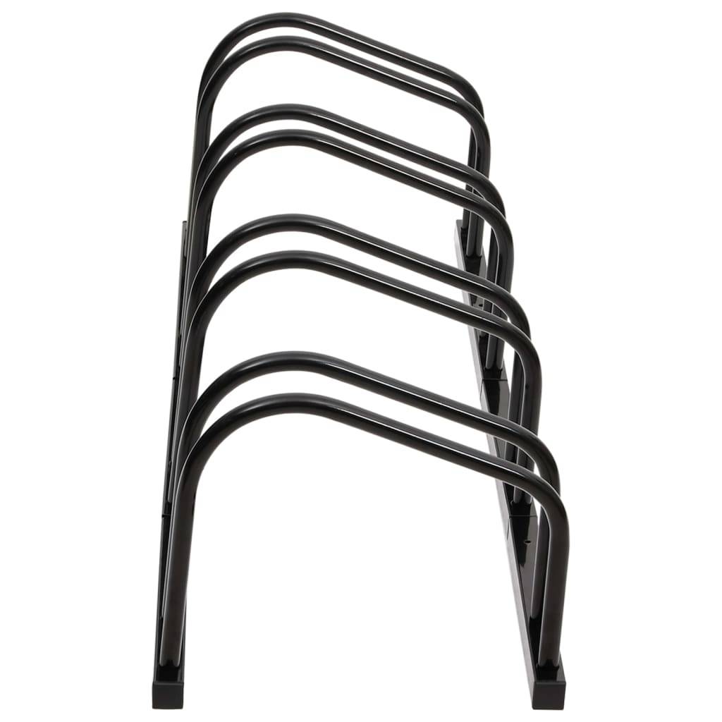 vidaXL Fahrradständer für 4 Fahrräder Schwarz Stahl