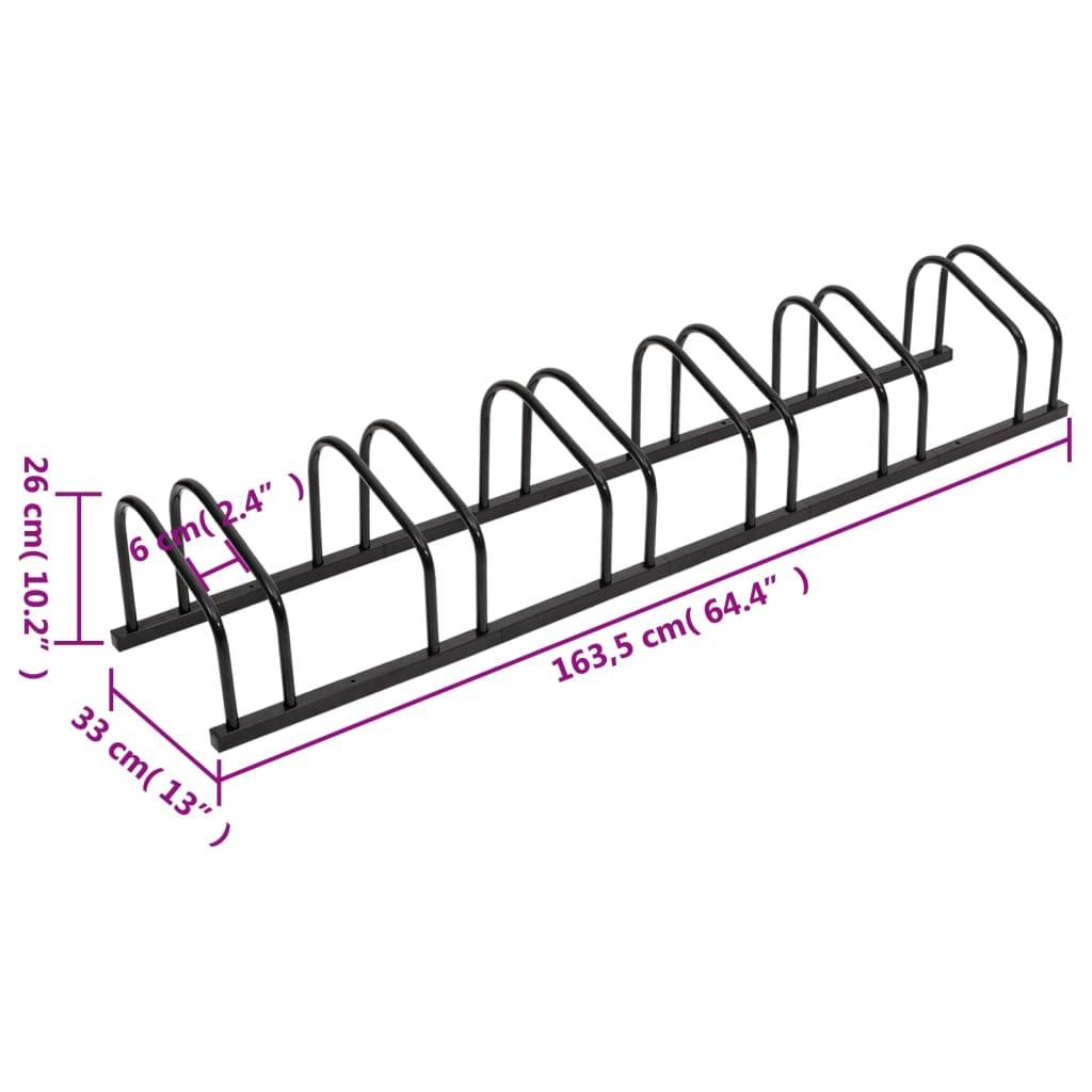 vidaXL Fahrradständer für 6 Fahrräder Schwarz Stahl