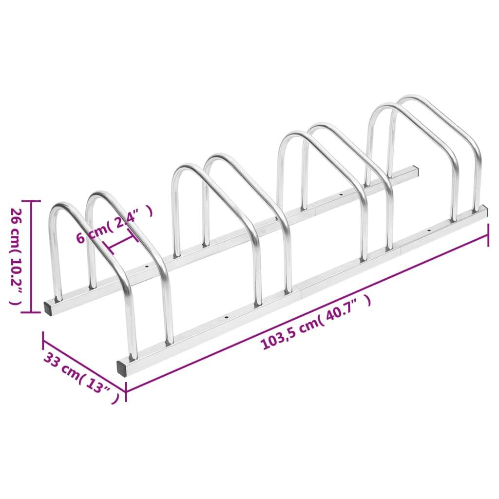 vidaXL Fahrradständer für 4 Fahrräder Verzinkter Stahl