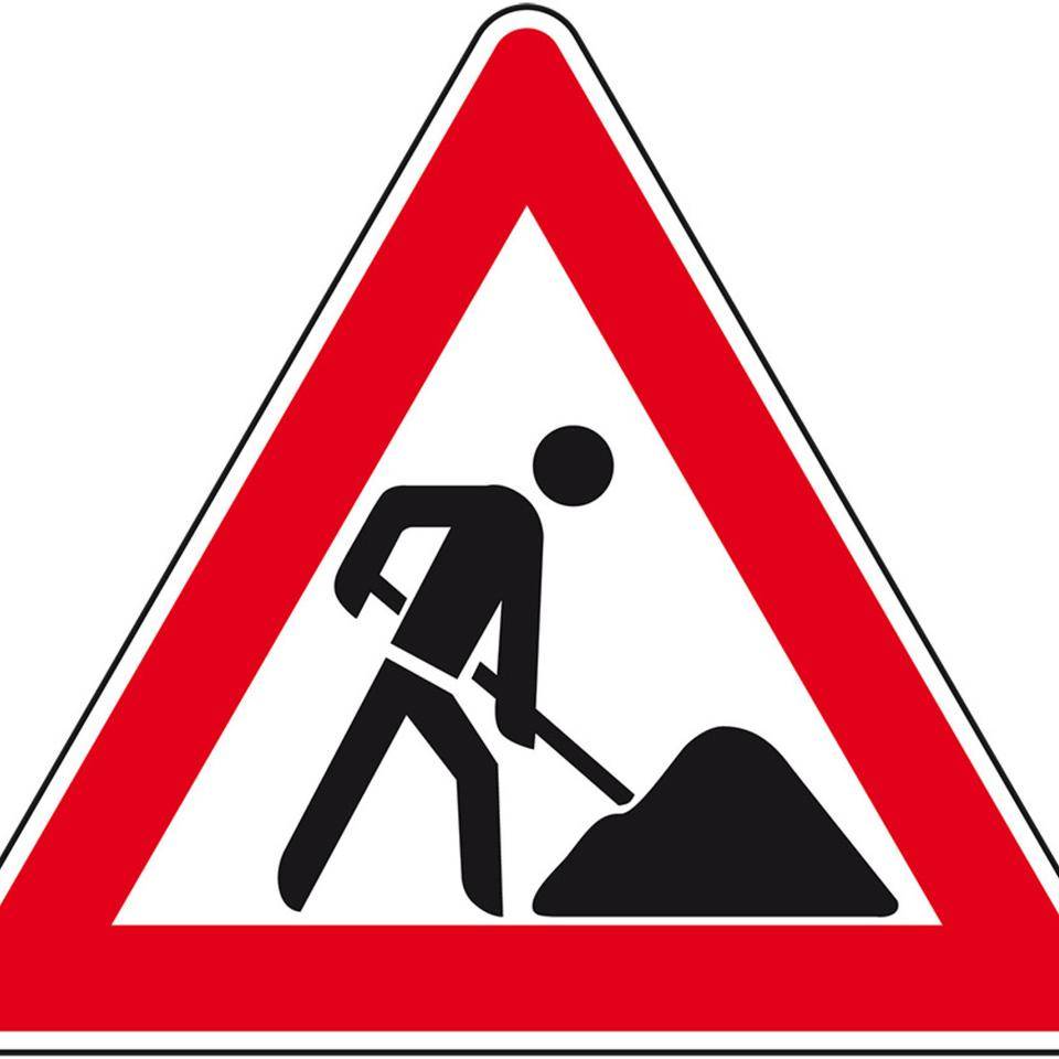 Verkehrszeichen Baustelle, Nr.123, Aluminium RA1, reflektierend,SL 630mm