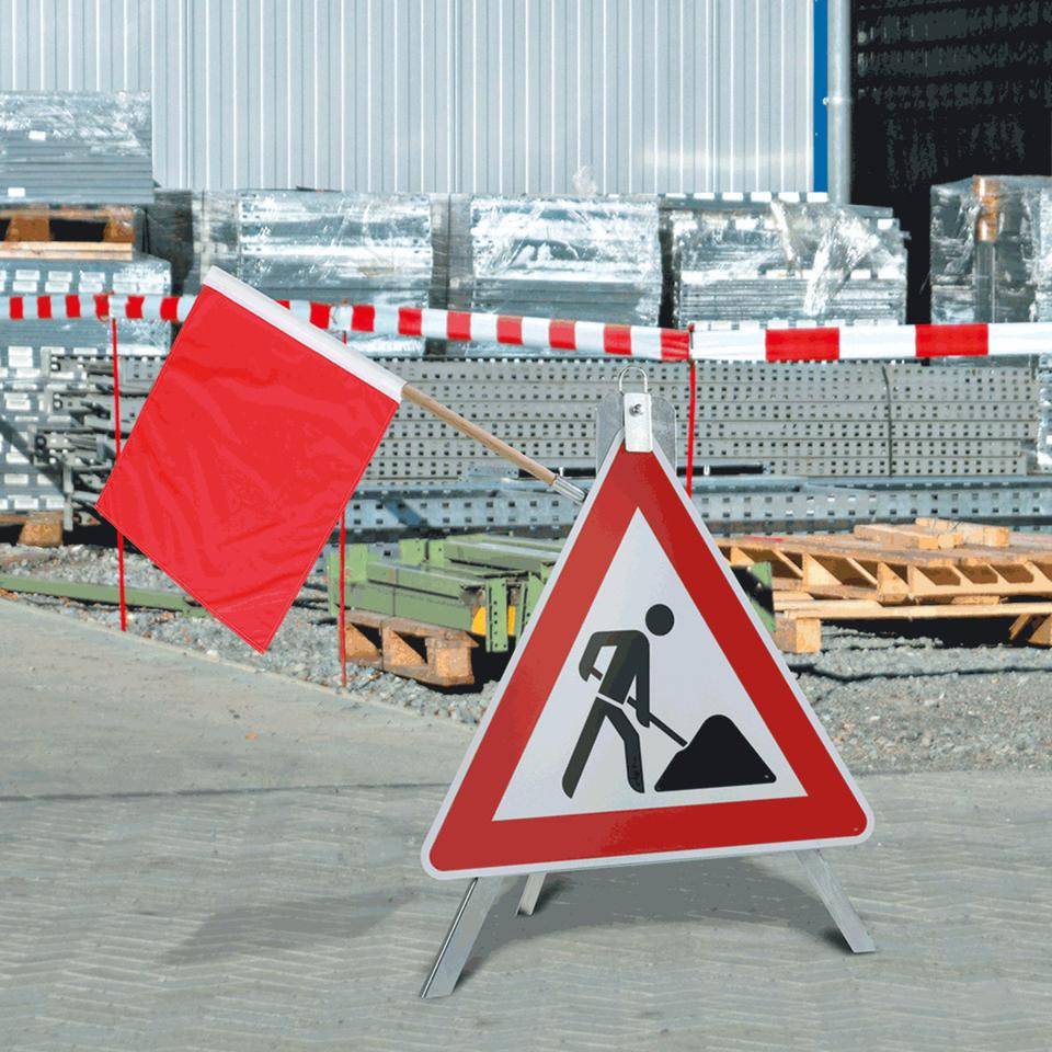 Verkehrszeichen Baustelle, Nr.123, Aluminium RA1, reflektierend,SL 630mm