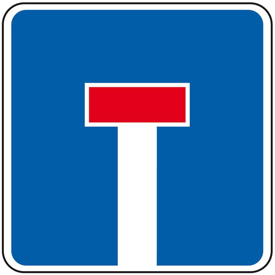 Verkehrszeichen Sackgasse, Nr.357, Aluminium RA1, reflektierend,600x600mm, DIN 67520, nach StVO
