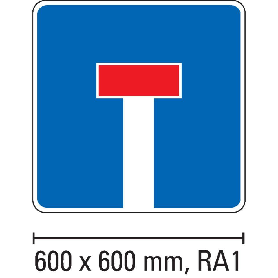 Verkehrszeichen Sackgasse, Nr.357, Aluminium RA1, reflektierend,600x600mm, DIN 67520, nach StVO