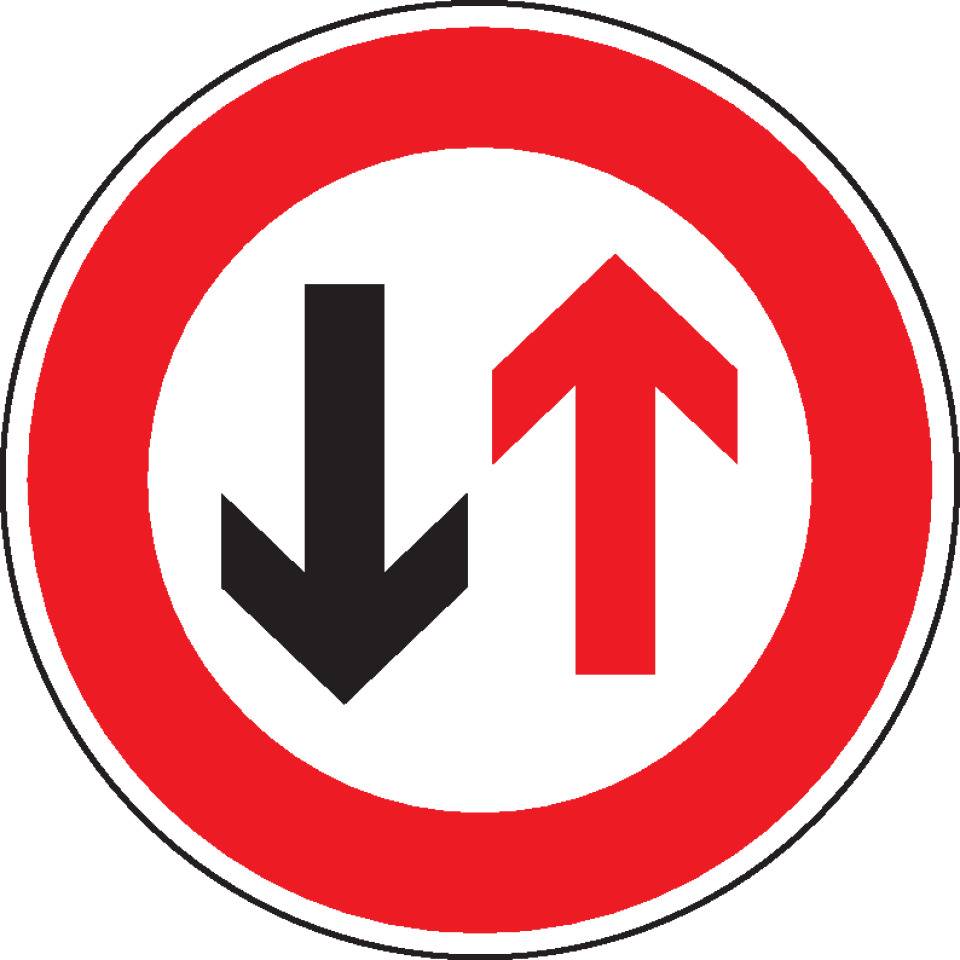 Verkehrszeichen Gegenverkehr Vorrang gew.!, Nr.208, Aluminium RA1, reflektierend, Ø 600mm, DIN 67520, nach StVO