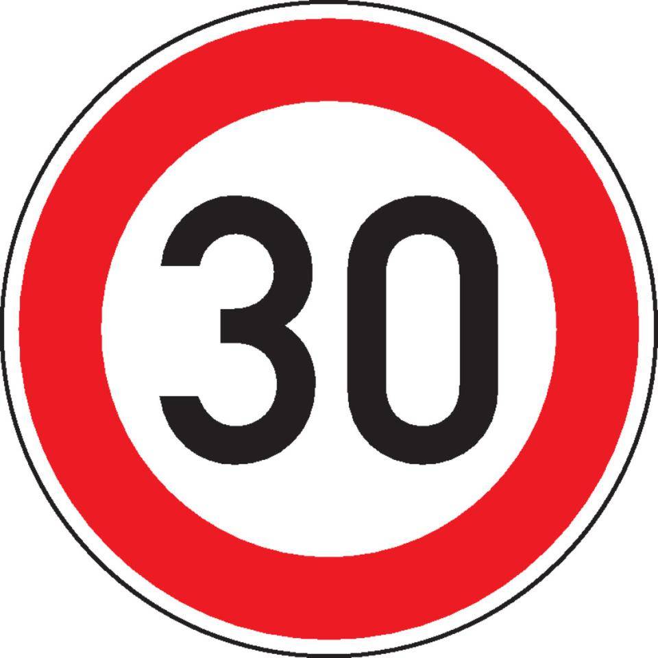 Verkehrszeichen Zulässige Höchstgesch.30, Nr.274-30, Aluminium RA2, reflektierend, Ø600mm, DIN 67520, nach StVO