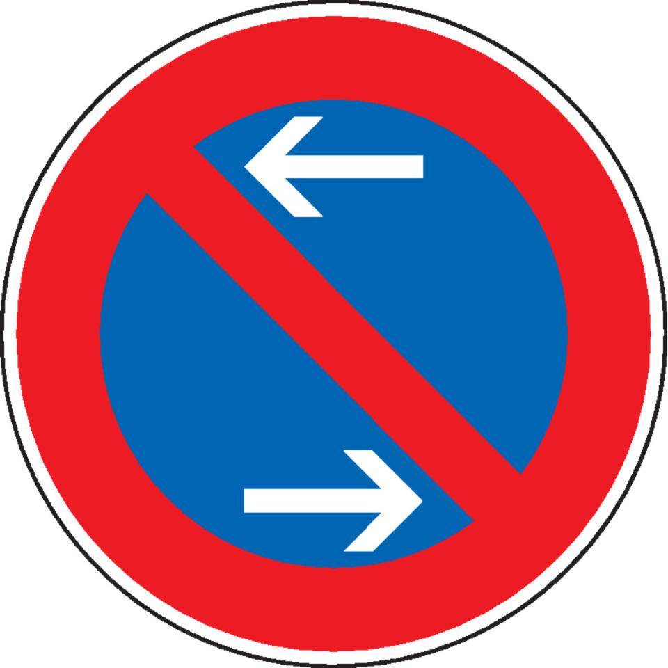 Verkehrszeichen Eingeschränktes Haltverbot Mitte, Nr.286-30, Aluminium RA1, reflektierend, Ø 600mm, DIN 67520, nach StVO