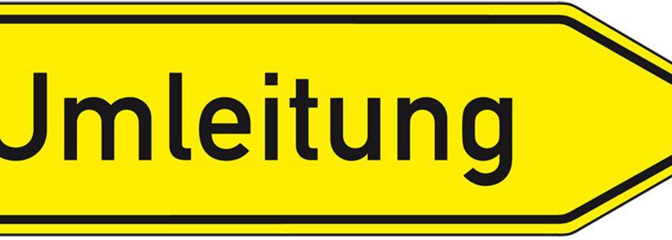 Verkehrszeichen Umleitungswegweiser rechtsweisend, Nr.454-20, Alu RA1, reflektierend, 1250x350mm, DIN 67520, nach StVO