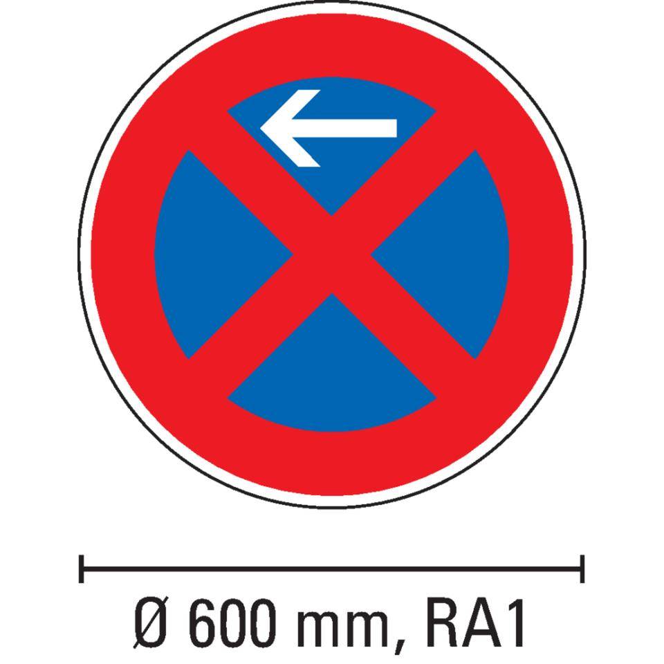 Verkehrszeichen Absolutes Haltverbot Anfang, Nr.283-10, Alu RA1,reflektierend, Ø 600mm, DIN 67520, nach StVO