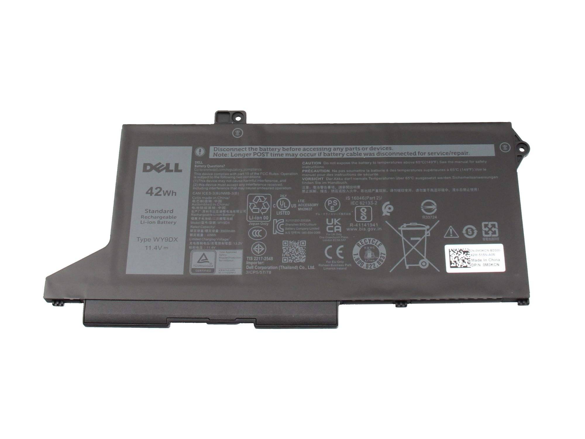 Dell 0M3KCN Akku 42Wh Original - Akku - 3.500 mAh - 11,4 V