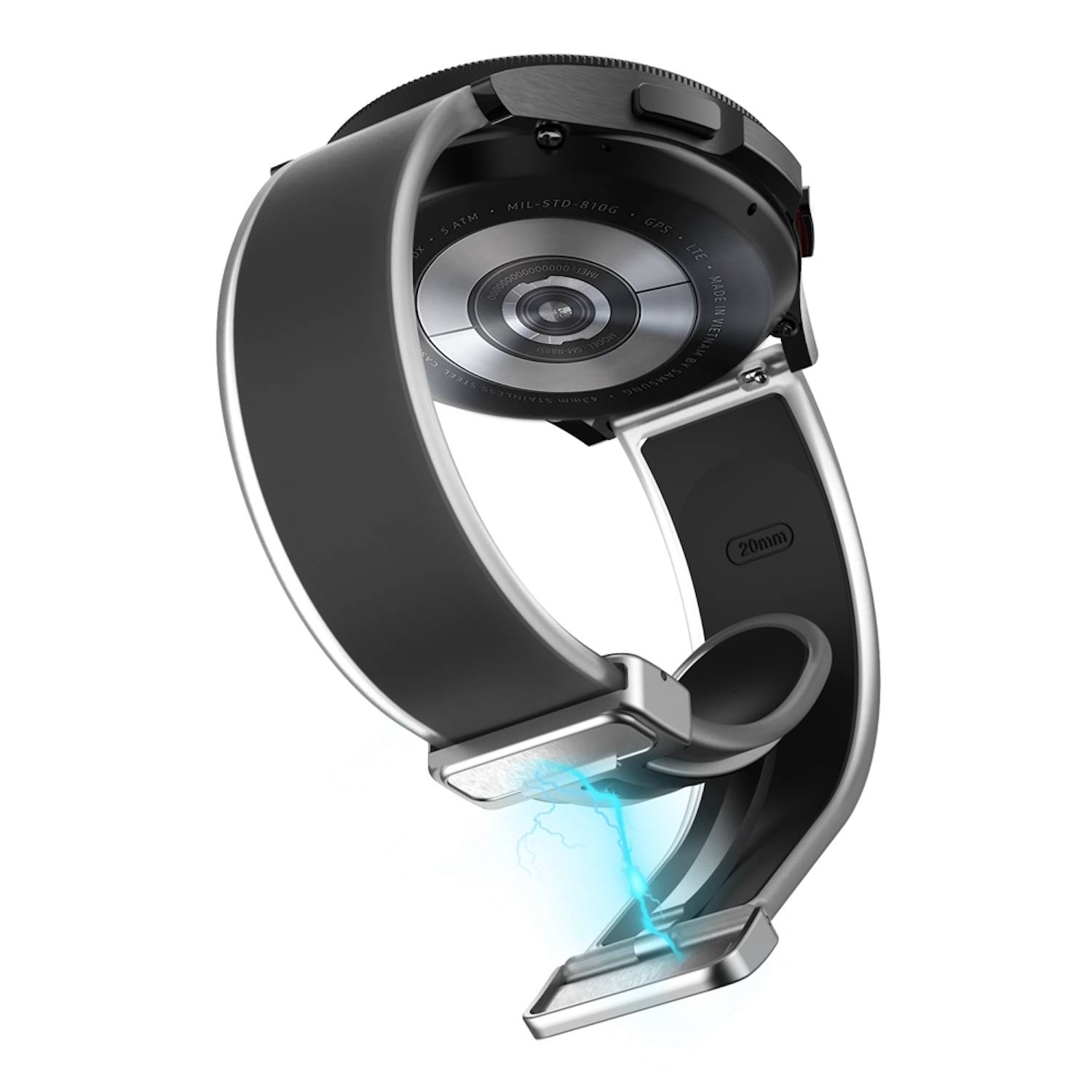 Für Samsung Galaxy Watch FE 6 5 4 Magnetisches Silikon Armband Schwarz