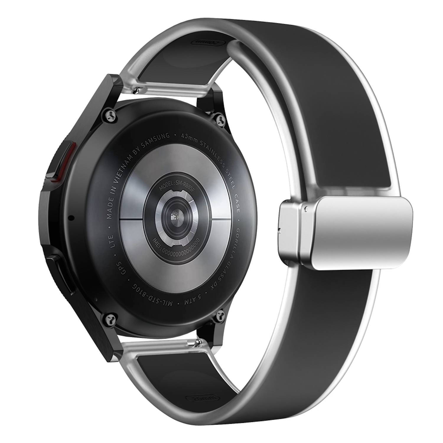 Für Samsung Galaxy Watch FE 6 5 4 Magnetisches Silikon Armband Schwarz