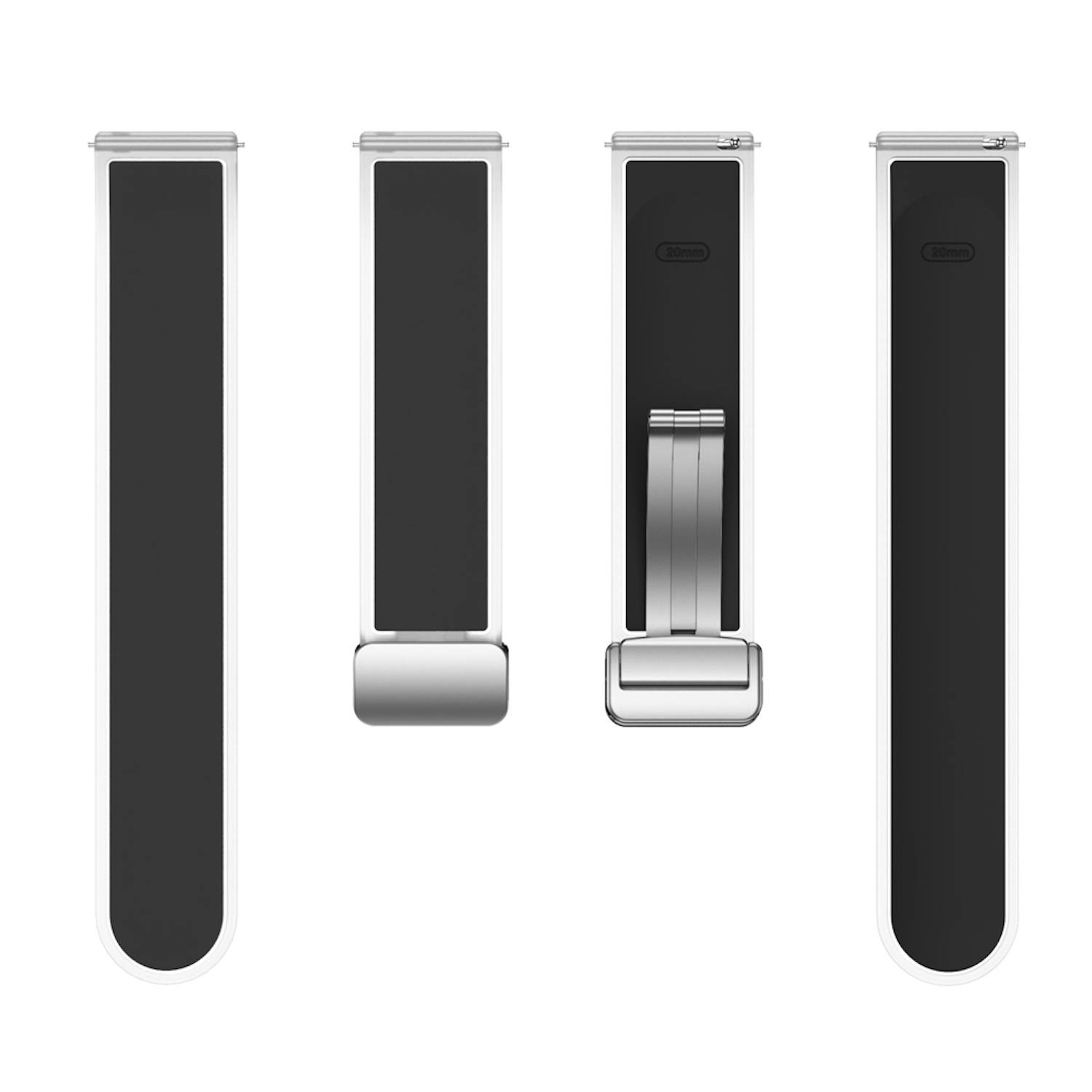 Für Samsung Galaxy Watch FE 6 5 4 Magnetisches Silikon Armband Schwarz