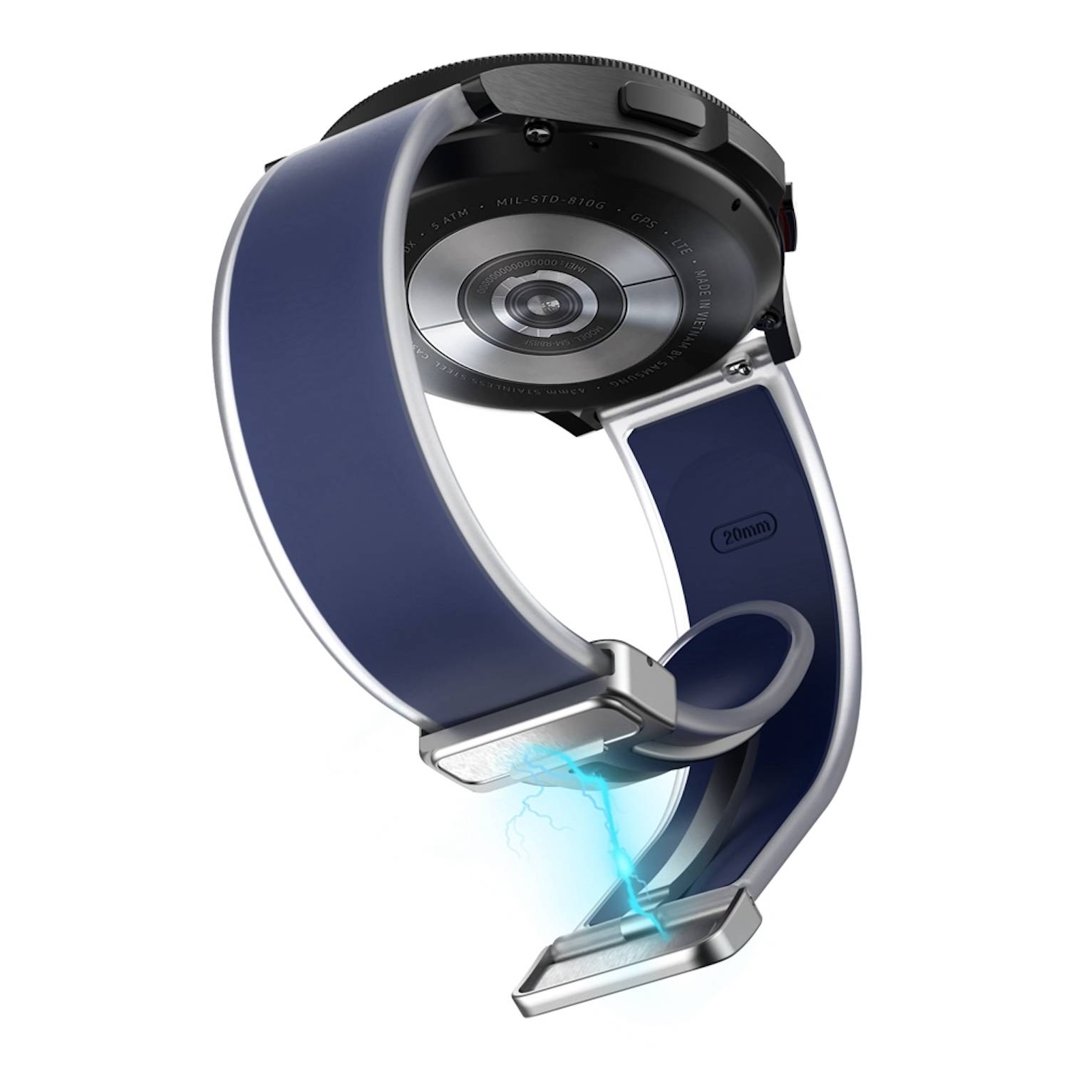 Für Samsung Galaxy Watch FE 6 5 4 Magnetisches Silikon Armband D- Blau
