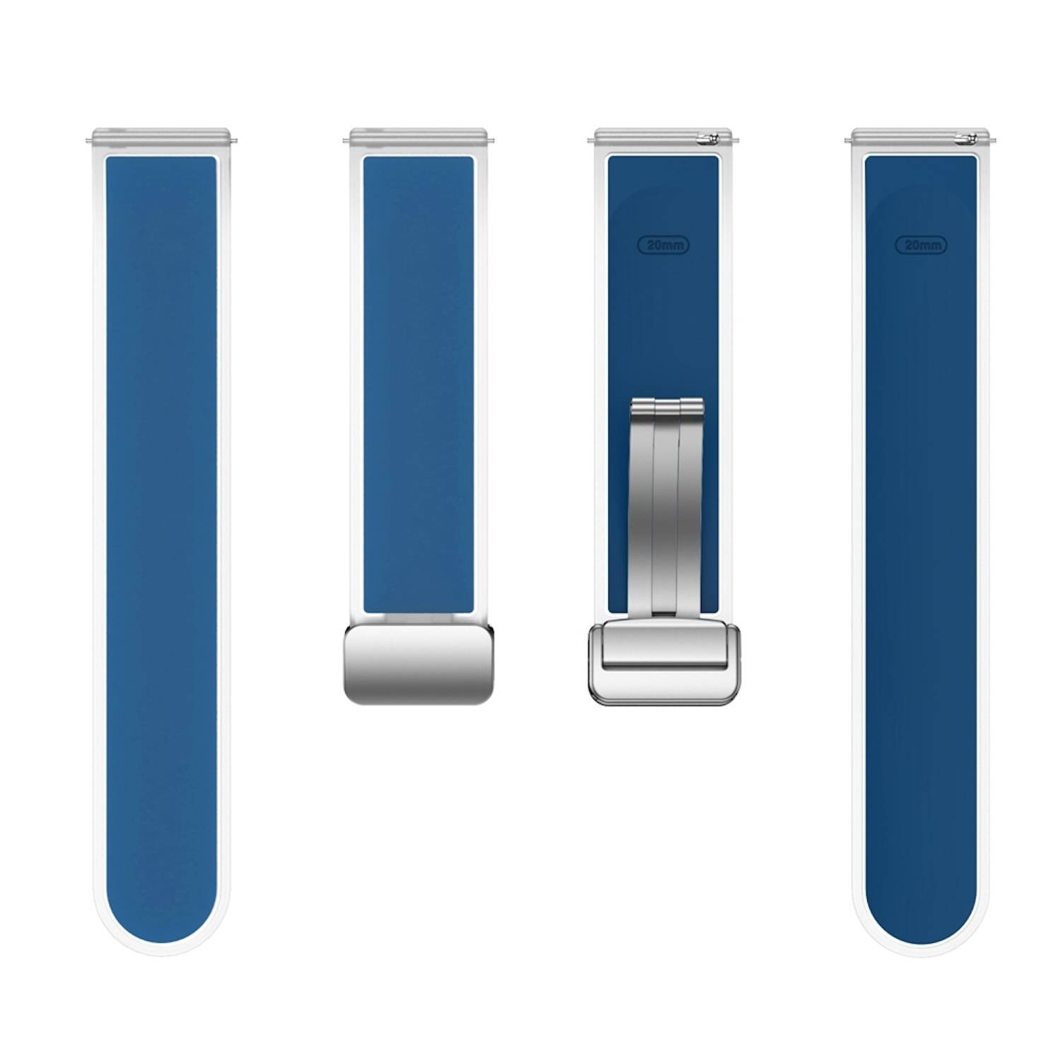 Für Samsung Galaxy Watch FE 6 5 4 Magnetisches Silikon Band Felsenblau