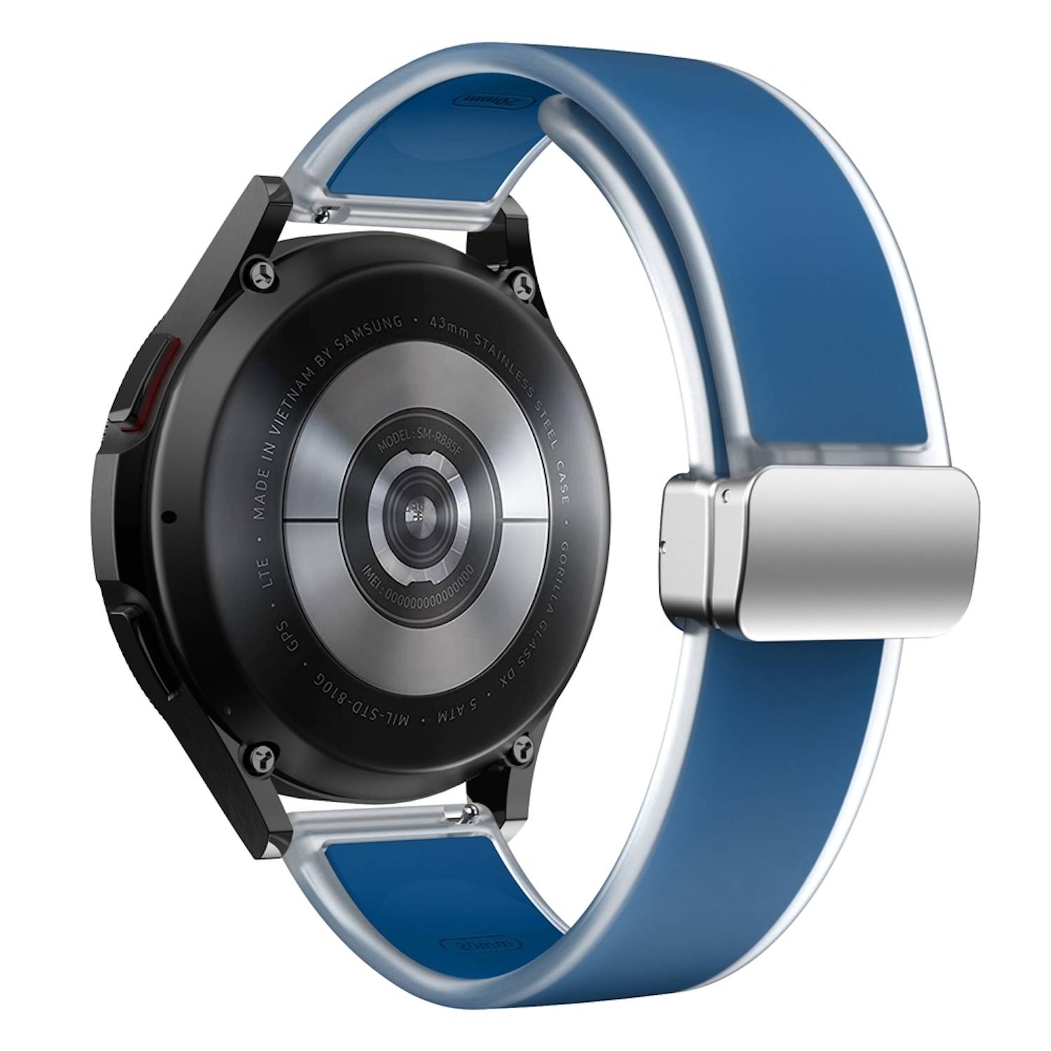 Für Samsung Galaxy Watch FE 6 5 4 Magnetisches Silikon Band Felsenblau