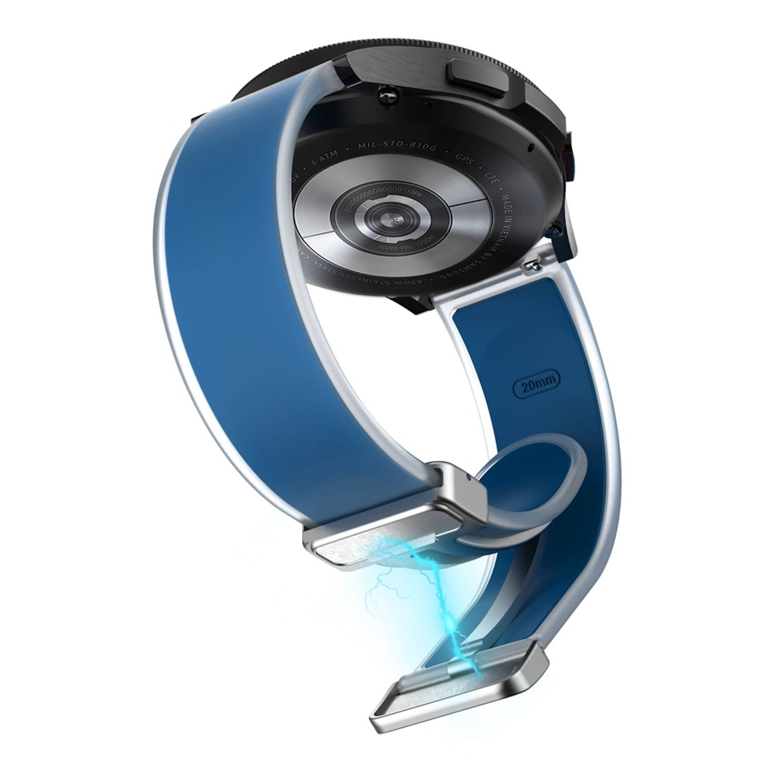 Für Samsung Galaxy Watch FE 6 5 4 Magnetisches Silikon Band Felsenblau