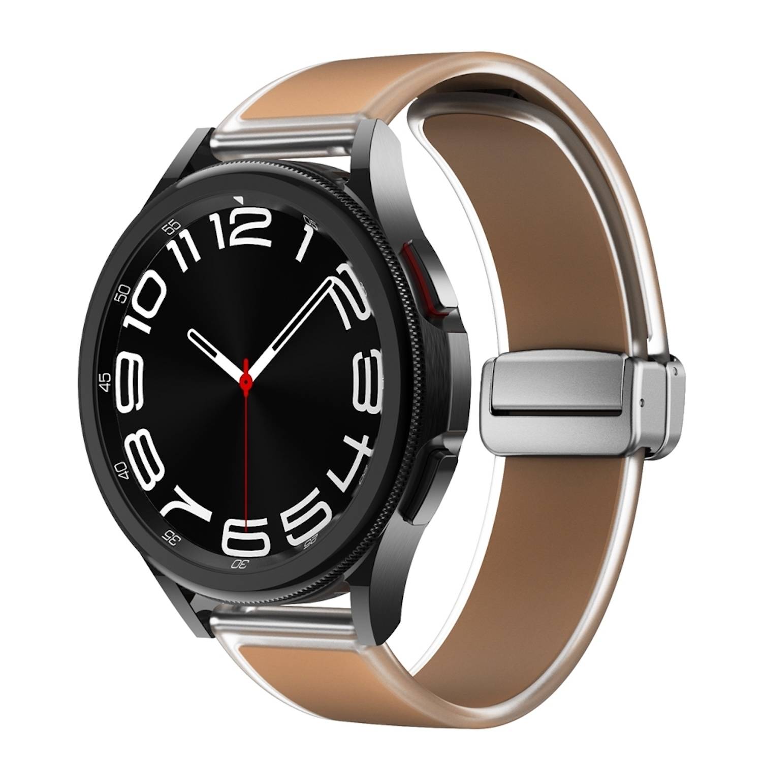 Für Samsung Galaxy Watch FE 6 5 4 Magnetisches Silikon Armband D-Braun