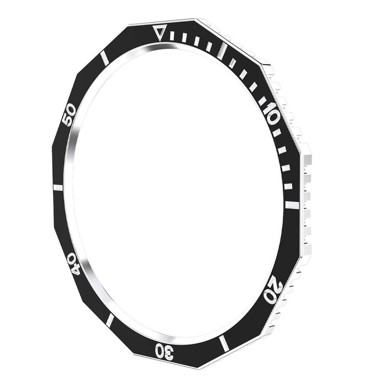 Für Samsung Galaxy Watch 6 Classic 43mm Lünettenring Schwarz / Silber