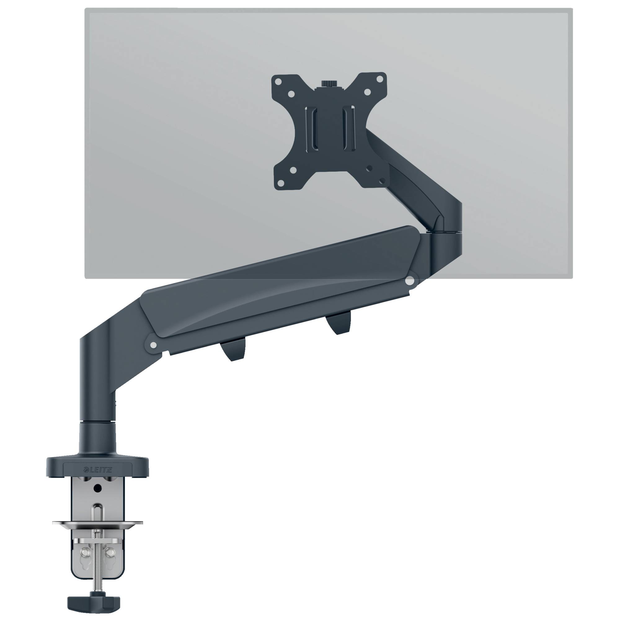 Esselte Leitz Ergo - Befestigungskit (spring-assisted single arm) - für LCD-Display - space saving - Metall - Dunkelgrau - Bildschirmgröße: 43.2-81